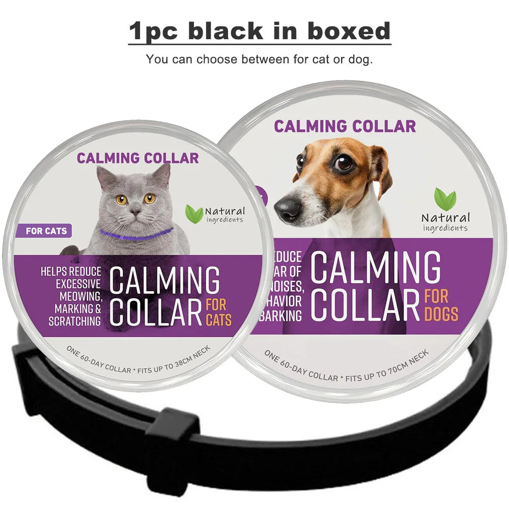Dog Cat Calming Collar Neck Strap Plastic Cat Soothing Collar Adjustable Relieve Anxiety Remove Restlessness Pet Calming Product